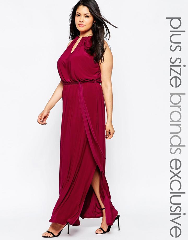 Club L Plus Keyhole Maxi Dress - Red
