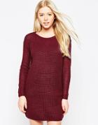 Vero Moda Long Sleeve Sweater Dress - Wine Tasting