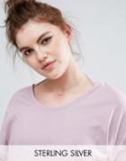Asos Curve Sterling Silver Faux Pearl Choker Necklace - Cream