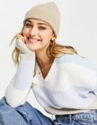 Hollister V-neck Striped Sweater In Blue Multi