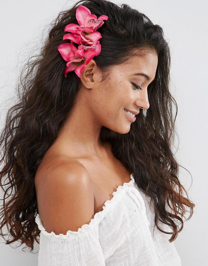 Asos Floral Hair Comb - Pink