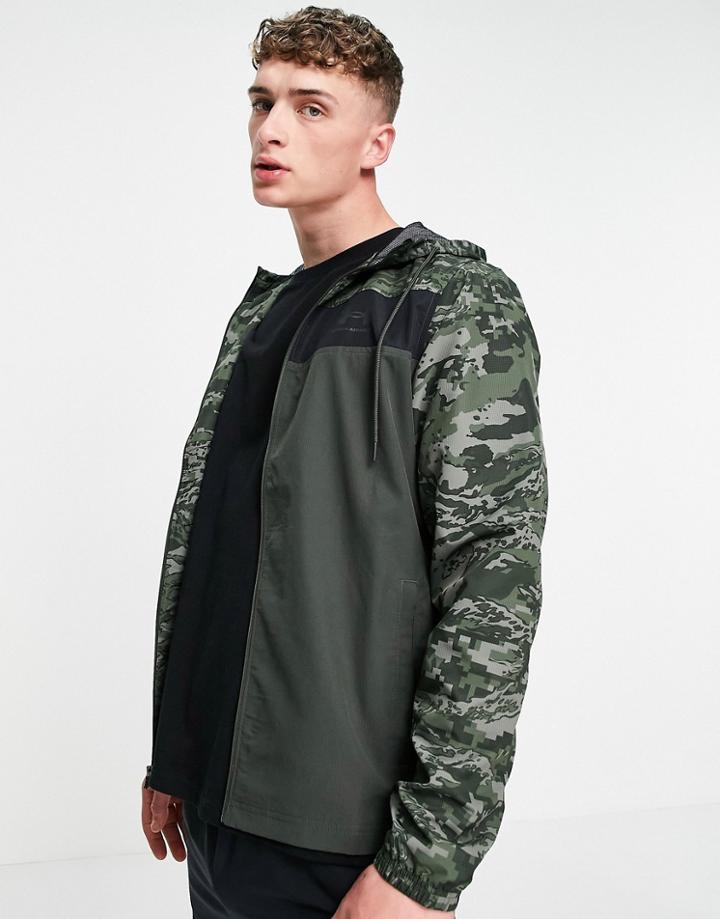 Under Armour Sportstyle Windbreaker In Khaki Camo-green