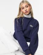 Lacoste X National Geographic Printed Croc Logo Sweatshirt In Navy