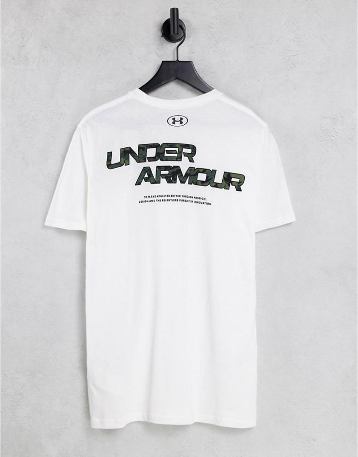 Under Armour Camo Wordmark T-shirt In White
