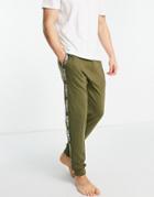 Le Breve Lounge Back Tape Sweatpants In Khaki - Part Of A Set-green