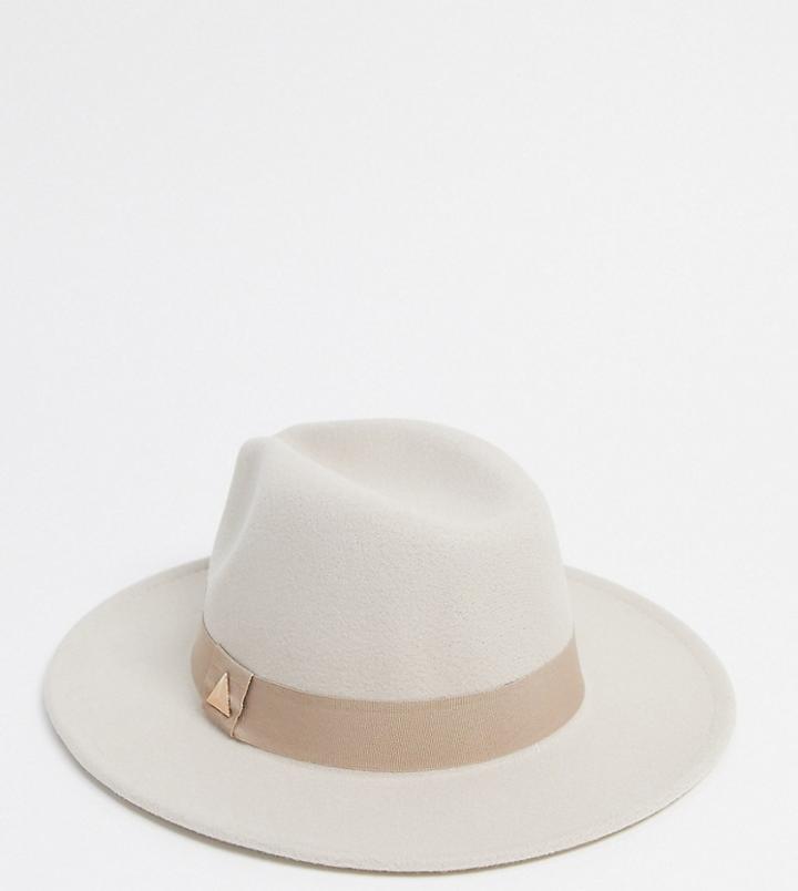 My Accessories London Exclusive Adjustable Fedora In Ecru-white