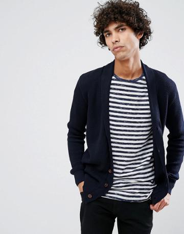 Clean Cut Copenhagen Shawl Neck Cardigan - Navy