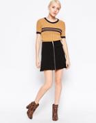 First & I Rodeo Pocket And Zip Front Skirt - Black