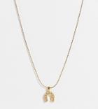 Asos Design 14k Gold Plated Necklace With Horse Shoe Pendant