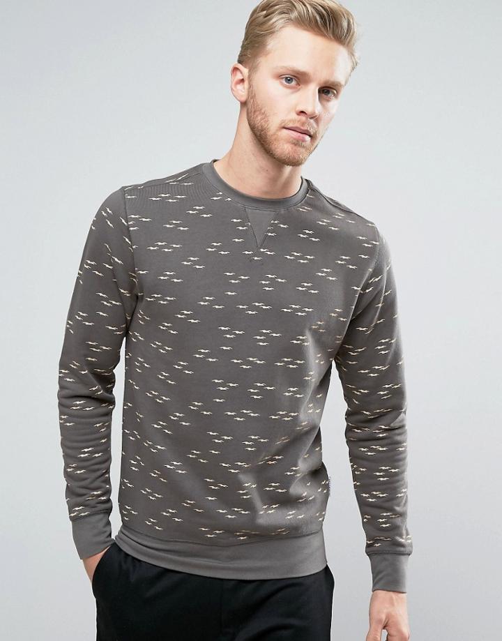 Bellfield Sweatshirt In Gull Print - Gray