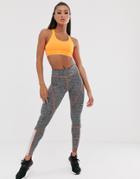 Asos 4505 Legging With Contrast Stitch Detail - Gray