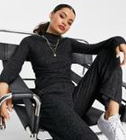 Vero Moda Petite High Neck Knit Sweater In Dark Gray - Part Of A Set