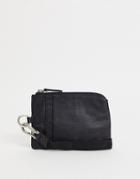 Urbancode Leather Zipped Wallet With Strap-black