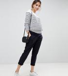 Asos Maternity Chino Pants In Navy With Under The Bump Waistband - Blue