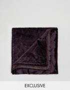 Noose & Monkey Crushed Velvet Pocket Square - Purple
