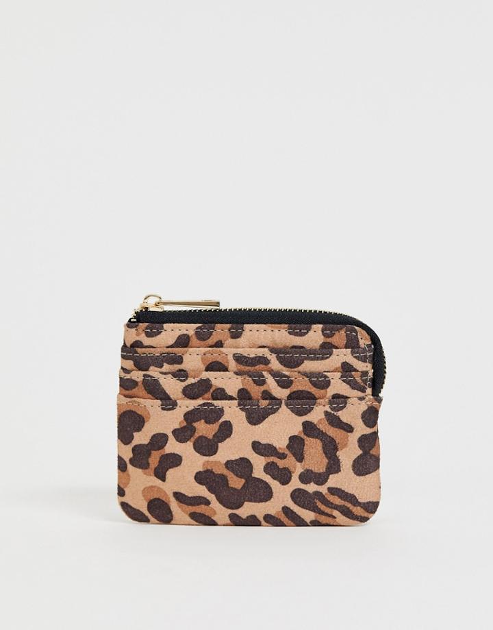 Asos Design Leopard Print Coin Ladies' Wallet-multi