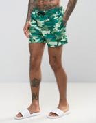 Jack & Jones Swim Shorts In Camo - Green