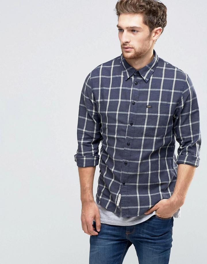 Lee Slim Check Flannel Shirt Gray - Gray