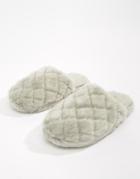 Asos Design Niva Quilted Slippers - Gray