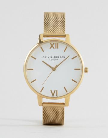 Olivia Burton Gold Mesh Watch Ob15bd84 - Gold