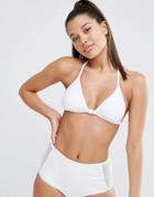 Missgiuded Fish Net T Back Bikini Top - White