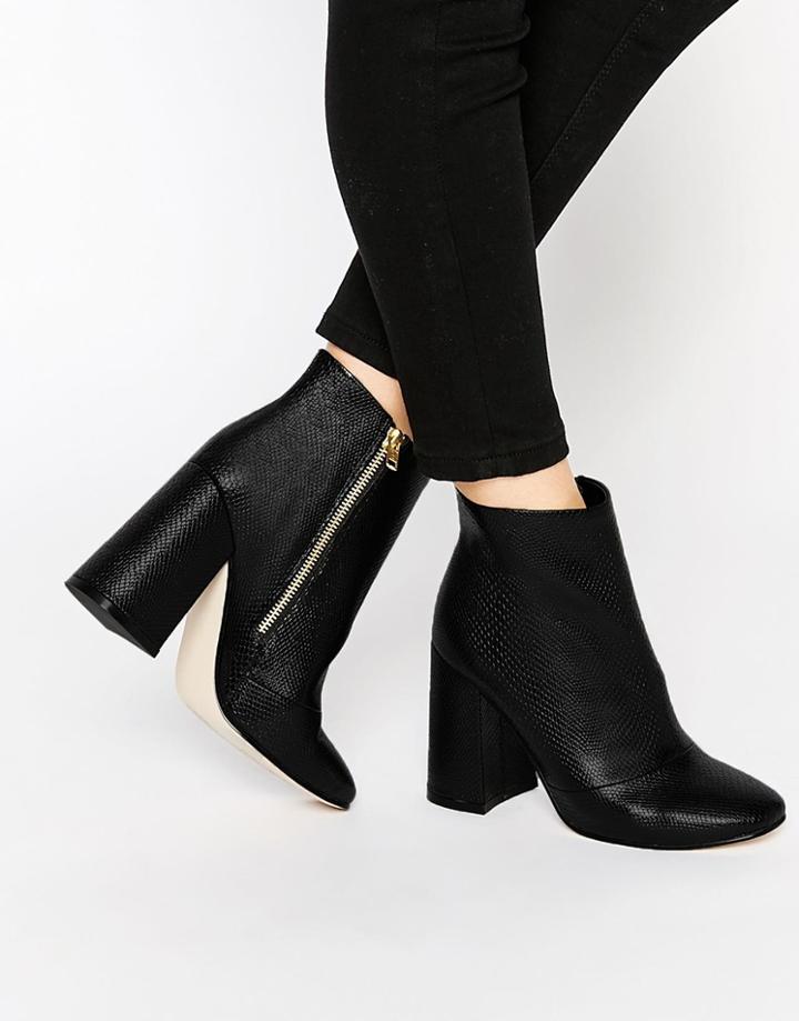 Asos Edwina Ankle Boots - Black Snake