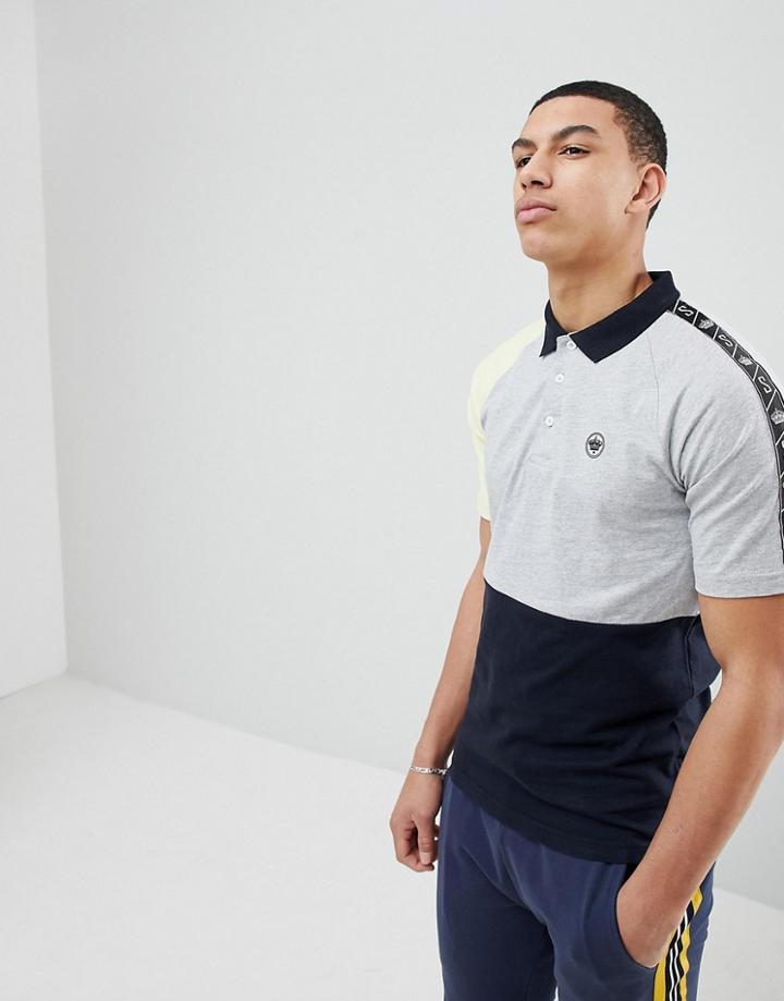 Soul Star Raglen Block Stripe Polo - Gray