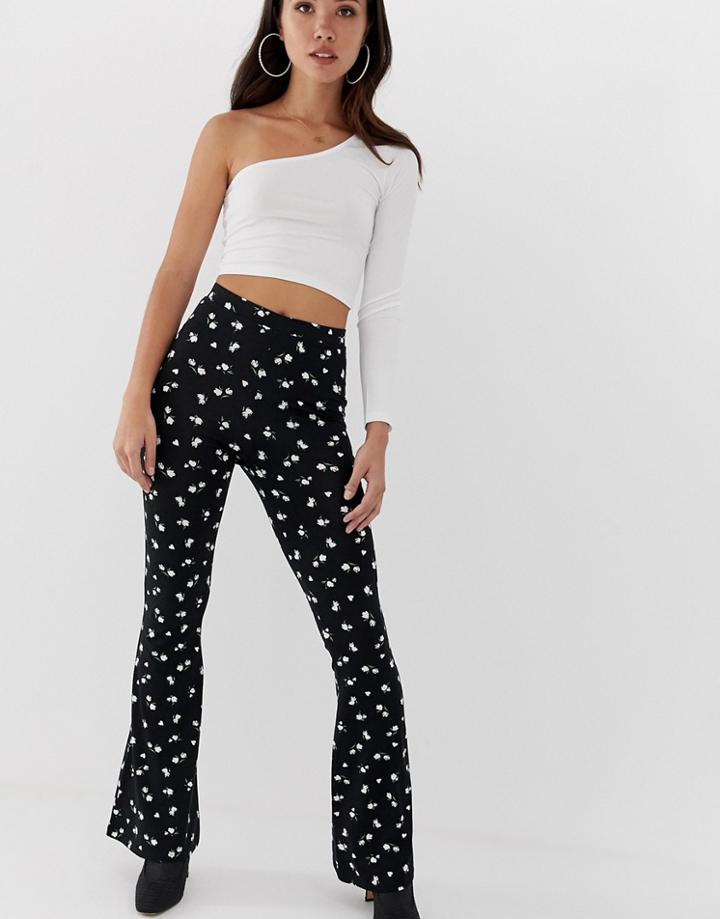 Asos Design Flare Leggings In Ditsy Print-multi