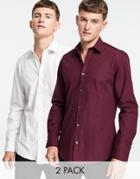 French Connection 2 Pack Slim Fit Formal Shirt-multi