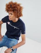 Champion T-shirt With Large Logo In Navy - Navy