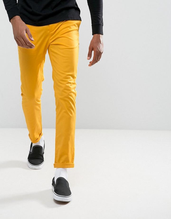 Asos Skinny Chinos In Yellow - Yellow