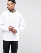 Asos Oversized Sweatshirt In White - White