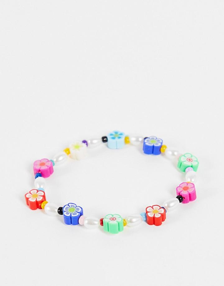 Madein Faux Pearl And Bead Mix Bracelet-multi