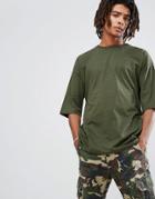 Asos Oversized T-shirt With Crew Neck - Green