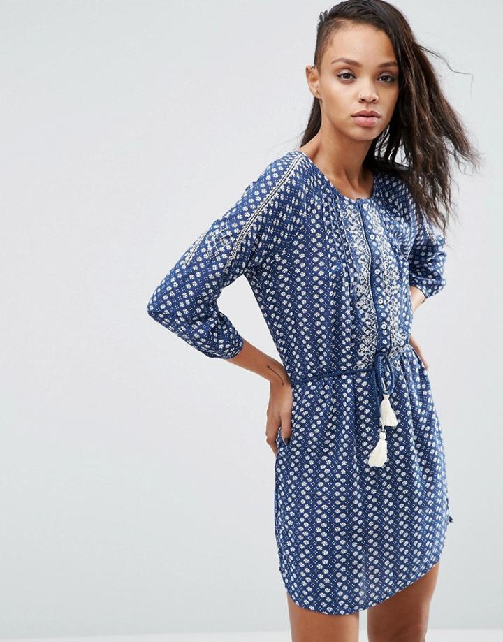 Pepe Jeans Diana Tassle Belted Dress - Blue