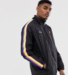 Ellesse Nardo Shell Suit Track Top With Rainbow Taping In Black Exclusive At Asos - Black
