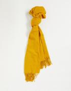 Monki Checked Scarf In Yellow