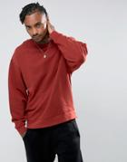 Asos Oversized Sweatshirt In Red - Green