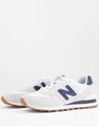 New Balance 574 Sneakers In White And Navy