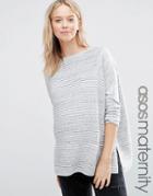 Asos Maternity Sweater In Ripple Stitch - Gray