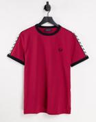 Fred Perry Taped Ringer T-shirt In Red