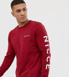 Nicce Long Sleeve T-shirt In Red With Logo - Red