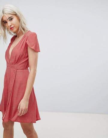 Rolla's Wrap Retro Print Dress-red