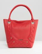 Love Moschino Quilted Panel Tote Bag - Red
