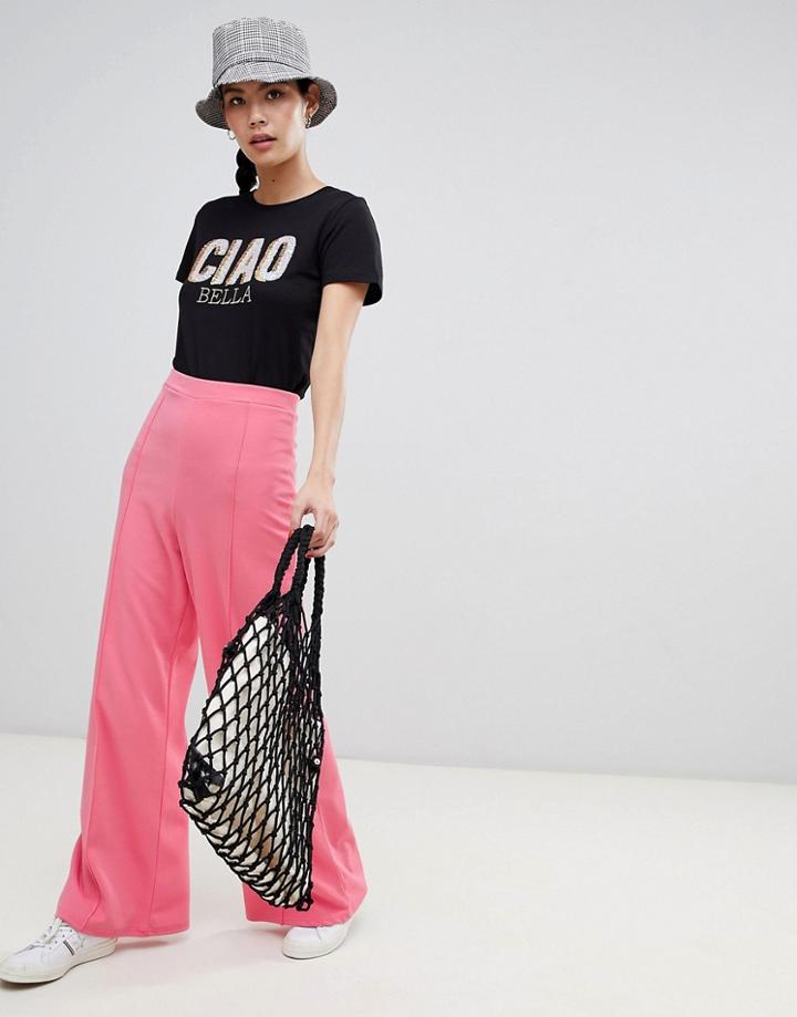 New Look Wide Leg Pant - Pink