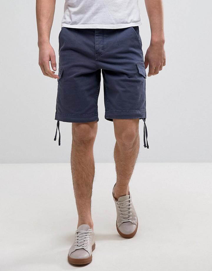 Pretty Green Vale Cargo Shorts In Navy - Navy