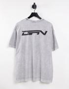 Good For Nothing Oversized T-shirt In Gray Acid Wash With Back Print