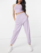 Bershka Oversized Sweatpants In Lilac-purple