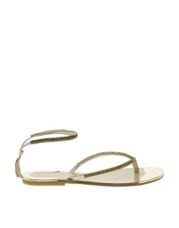 Elizabeth & James Gold Metallic Flat Sandal