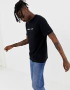 Tommy Jeans Small Text Logo T-shirt In Black - Black